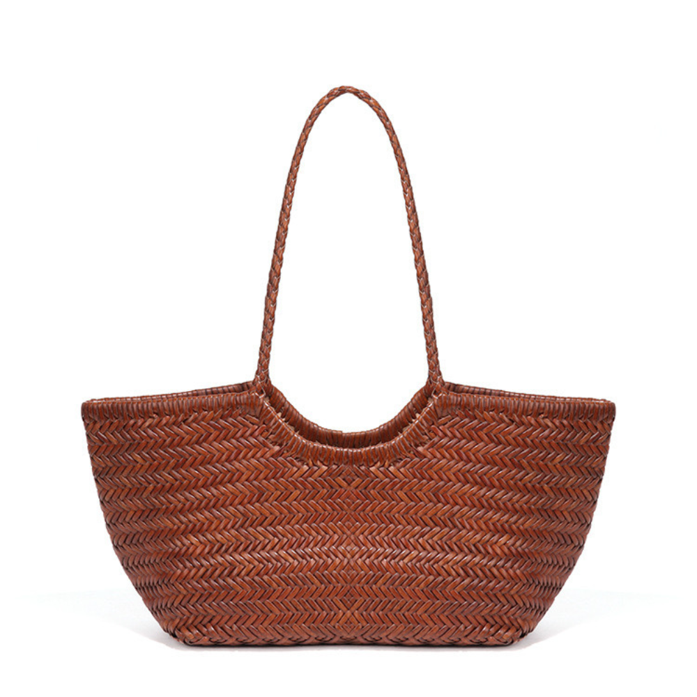 KIRA BAG Bolso tote estilo capazo de cuero artesanal trenzado