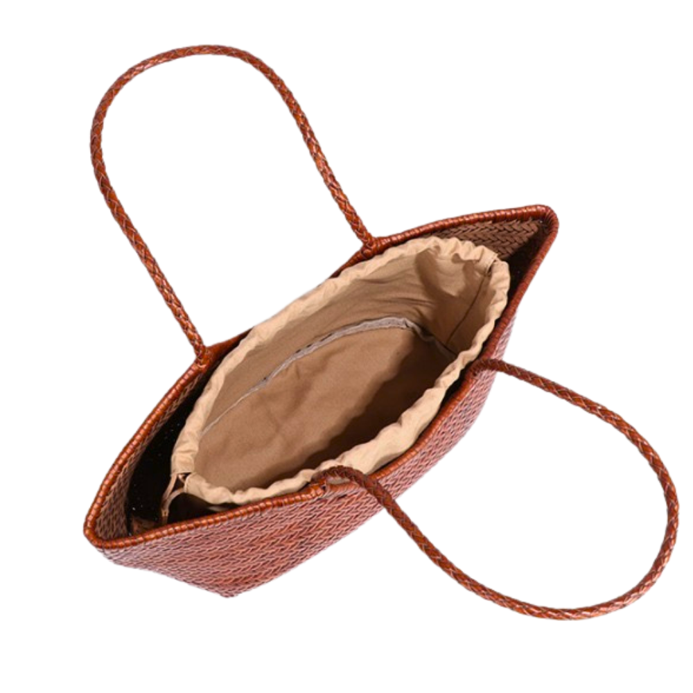 KIRA BAG Bolso tote estilo capazo de cuero artesanal trenzado